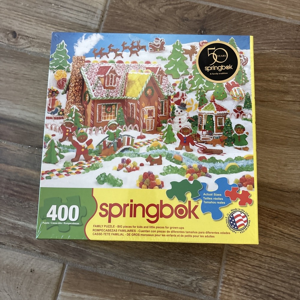 NOS 2013 Sealed 400pc Puzzle Springbok GINGERBREAD FUN Hallmark Christmas FAMILY